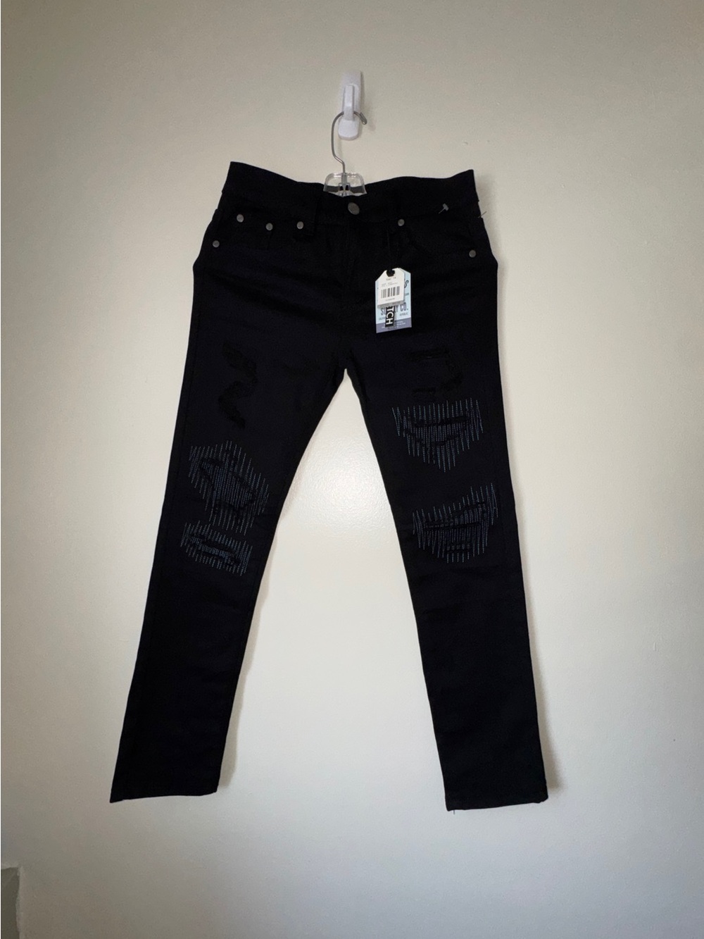 Trestles Supply Co. Black Distressed Stretch Jeans Size 14 NWT
